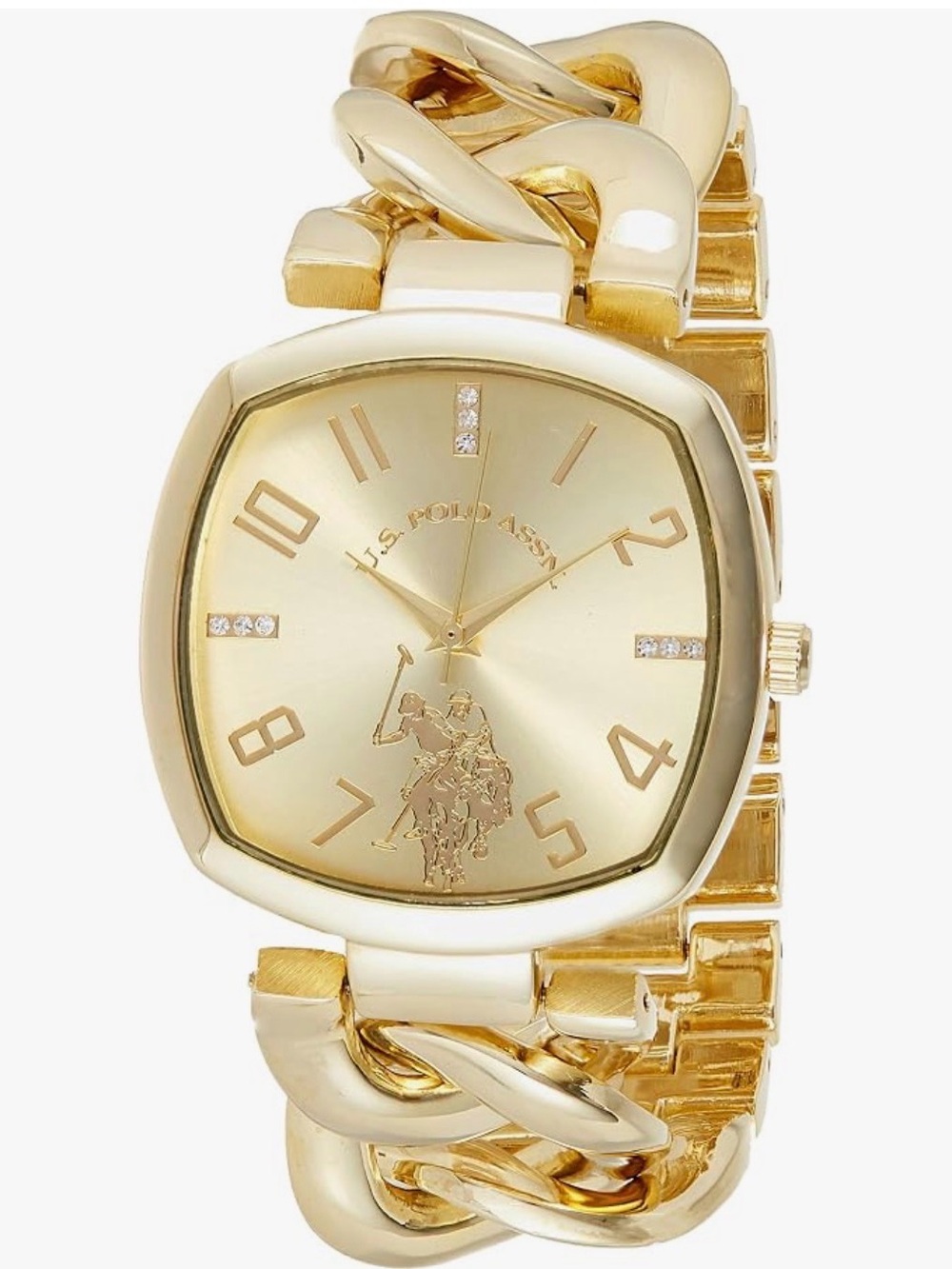 U.S. Polo Assn. Women's Gold-Tone Chain Link Bracelet Watch